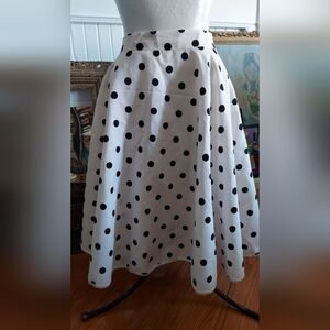 Polka Dot Print Skirt One Size Adjustable Waist
